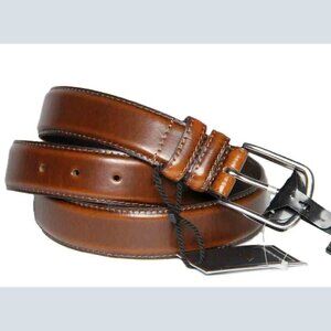 Tanners England Leather Dress Belt Brown Tan Men's Size Large or 38 BEST FITS 36